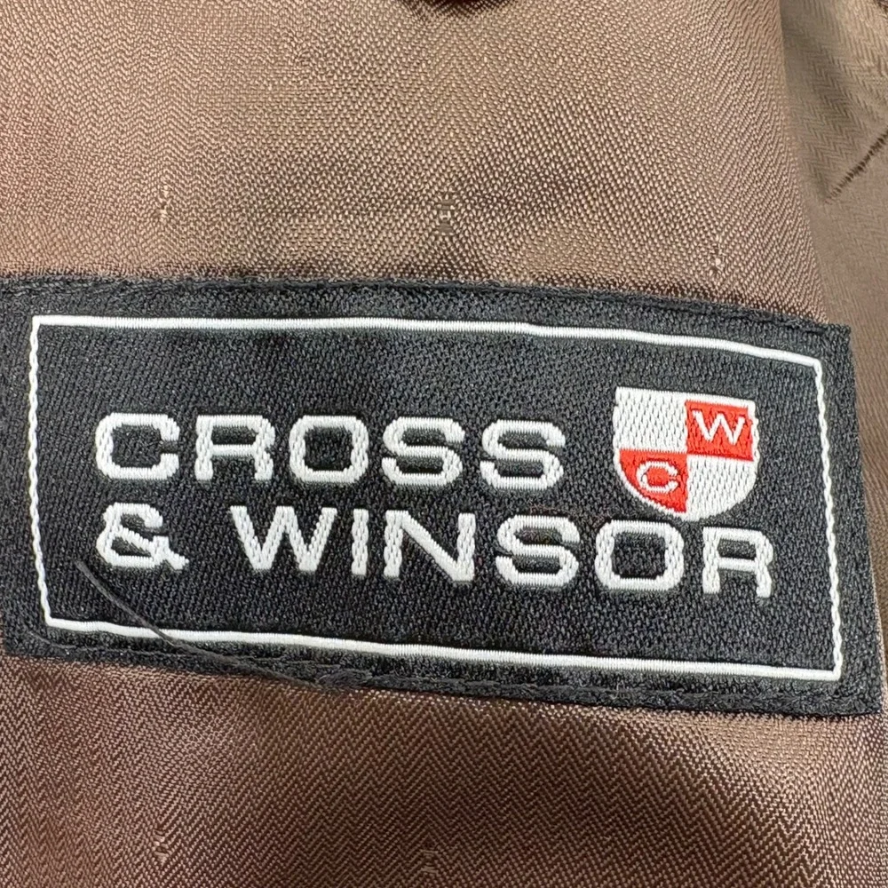 Cross & Winsor Mens 42R Tan Glen Plaid Wool 2 Button‎ Blazer Sport Coat Academia